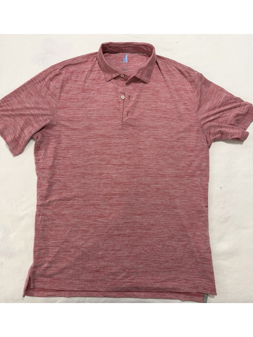 johnnie O Mens Polo Shirt Size Large Pink Heathered Short Sleeve Golf ABCA Logo